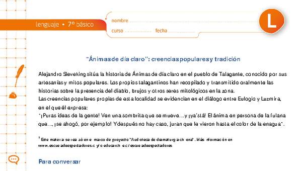 "Ánimas de día claro": creencias populares y tradición "Ánimas de día claro": creencias populares y tradición