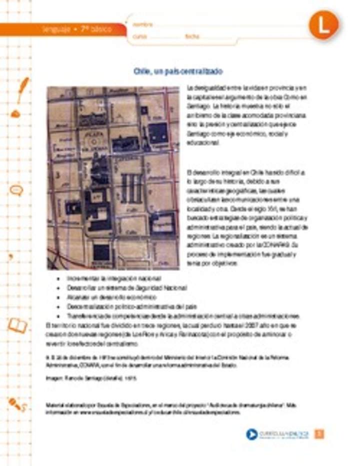 Chile, país centralizado Chile, país centralizado