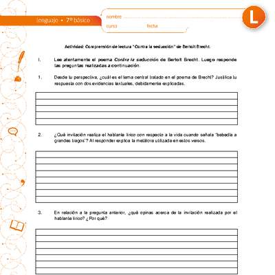 Comprensión de lectura "Contra la seducción" Comprensión de lectura "Contra la seducción"