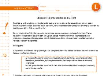 Edición del informe médico de Dr. Jekyll Edición del informe médico de Dr. Jekyll