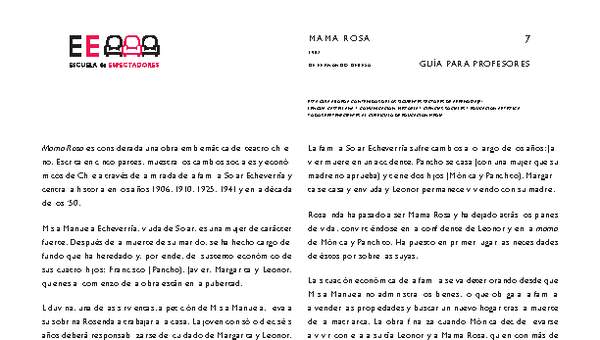 Mama Rosa: guía para profesores Mama Rosa: guía para profesores