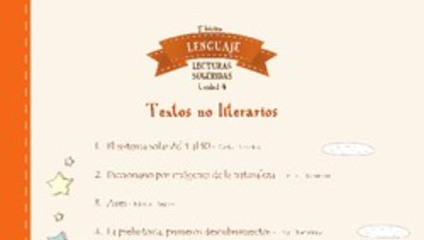 Lecturas sugeridas para la unidad: textos no literarios Lecturas sugeridas para la unidad: textos no literarios