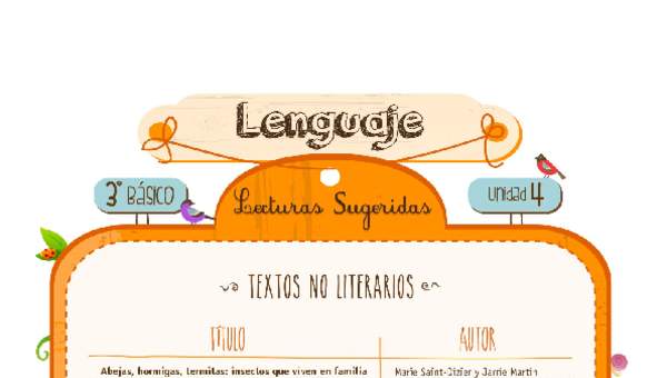 Lecturas sugeridas para la unidad: textos no literarios Lecturas sugeridas para la unidad: textos no literarios