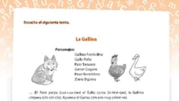 Comprensión La gallina Comprensión La gallina