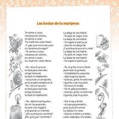 Poema Las bodas de la mariposa Poema Las bodas de la mariposa