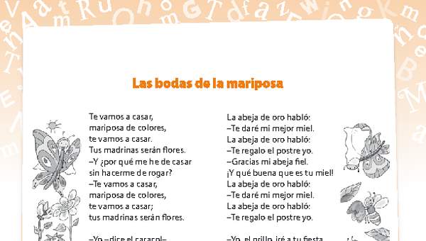 Poema Las bodas de la mariposa Poema Las bodas de la mariposa