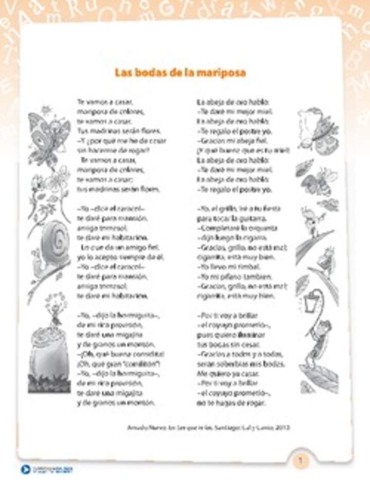 Poema Las bodas de la mariposa Poema Las bodas de la mariposa