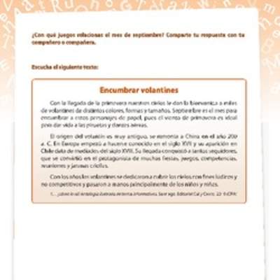 Texto informativo elevar volantines Texto informativo elevar volantines