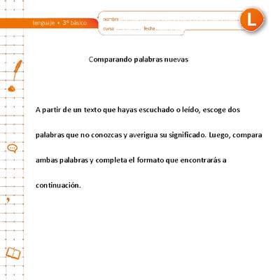Comparar palabras nuevas Comparar palabras nuevas
