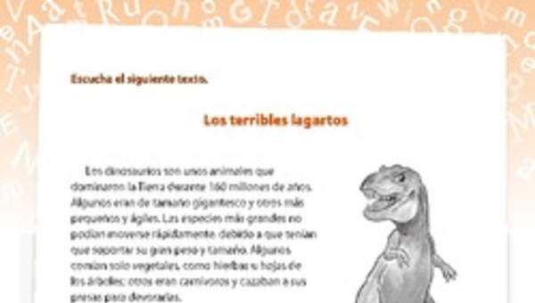 Comprensión dinosaurios Comprensión dinosaurios