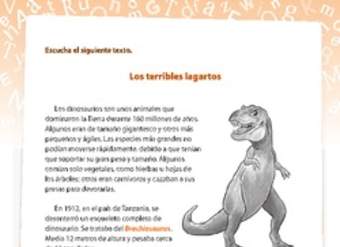 Comprensión dinosaurios Comprensión dinosaurios