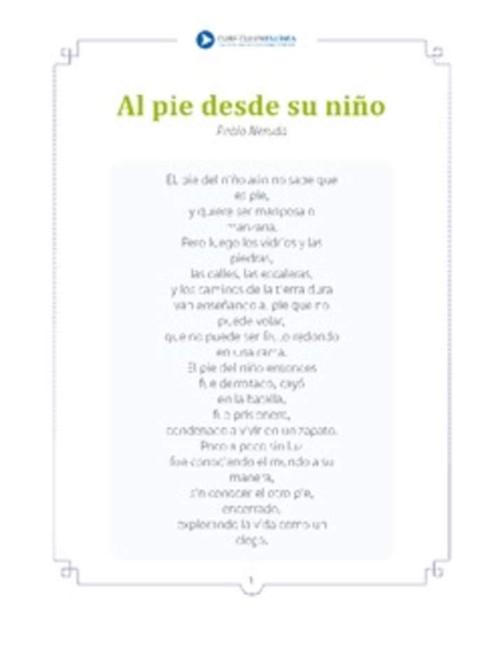 Al pie desde su niño Al pie desde su niño