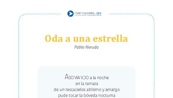 Oda a una estrella Oda a una estrella