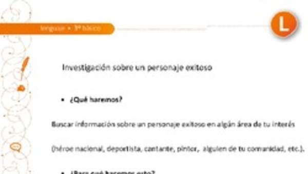 Investigación de un personaje exitoso Investigación de un personaje exitoso