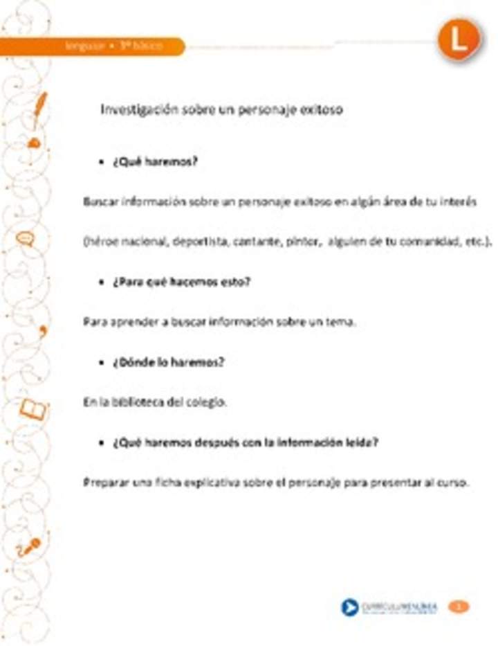 Investigación de un personaje exitoso Investigación de un personaje exitoso