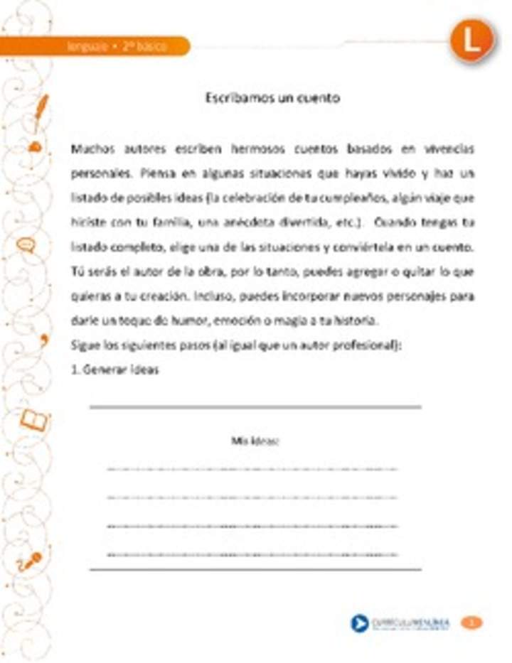 Escribamos un cuento Escribamos un cuento