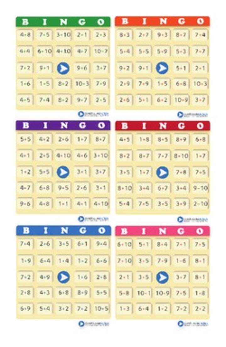 Juego: bingo compuesto de adiciones (I) Juego: bingo compuesto de adiciones (I)