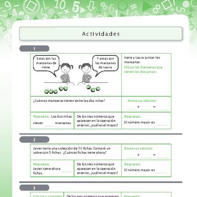 Resolución de problemas de adición y comparación de cifras Resolución de problemas de adición y comparación de cifras
