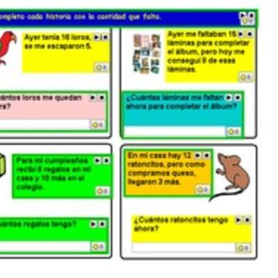 Resolver problemas simples de adiciones o sustracciones Resolver problemas simples de adiciones o sustracciones