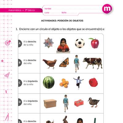 Posición de objetos Posición de objetos