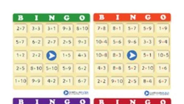 Juego: bingo compuesto de adiciones (III)