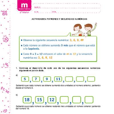 Patrones y secuencias numéricas Patrones y secuencias numéricas