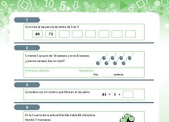 Ejercicios variados de adición de números naturales y de trayectoria Ejercicios variados de adición de números naturales y de trayectoria