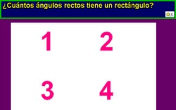 Número de ángulos rectos en un rectángulo Número de ángulos rectos en un rectángulo
