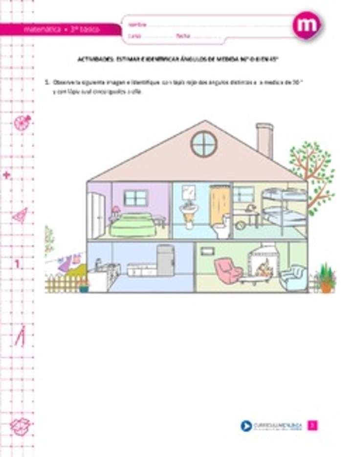 Estimar e identificar ángulo de medida 90° o bien 45° Estimar e identificar ángulo de medida 90° o bien 45°