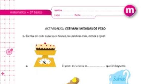 Estiman medida de peso Estiman medida de peso