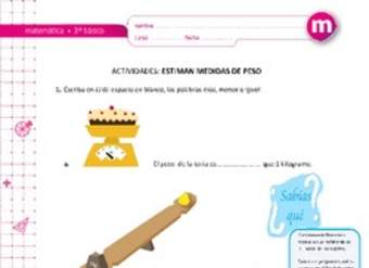 Estiman medida de peso Estiman medida de peso