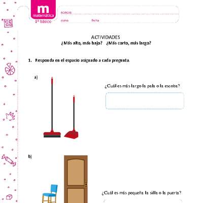 ¿Más alto, más bajo? ¿más corto, más largo? ¿Más alto, más bajo? ¿más corto, más largo?