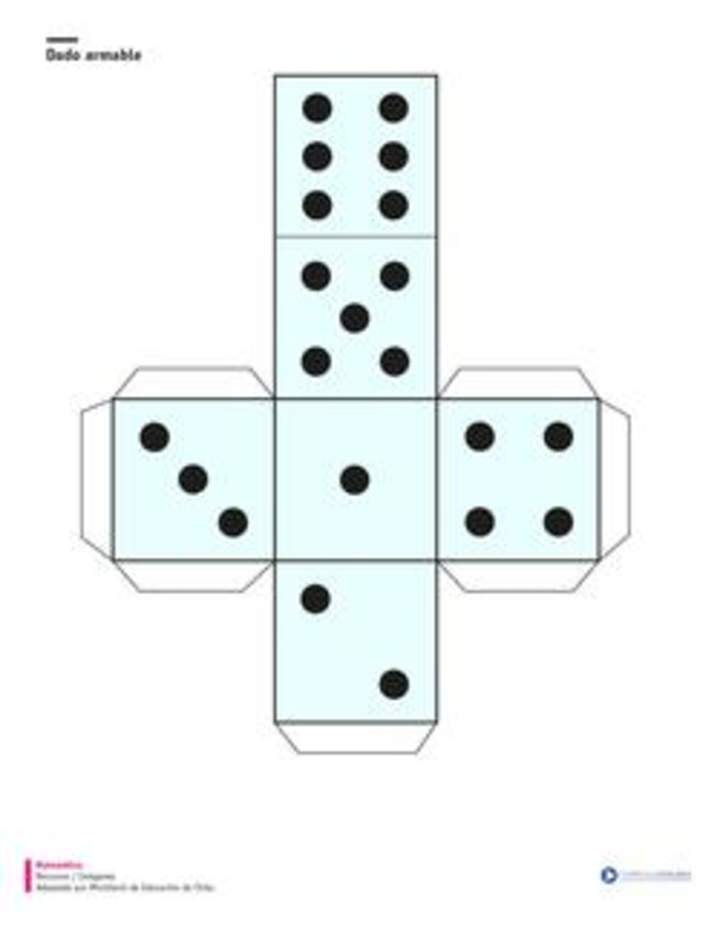 Dado para recortar, armar, pegar, jugar y aprender Dado para recortar, armar, pegar, jugar y aprender