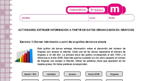 Extraer información a partir de datos organizados en gráficos Extraer información a partir de datos organizados en gráficos