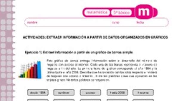 Extraer información a partir de datos organizados en gráficos Extraer información a partir de datos organizados en gráficos