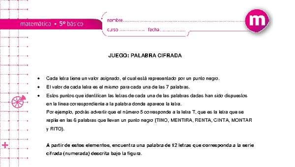 Juego: Palabra cifrada Juego: Palabra cifrada