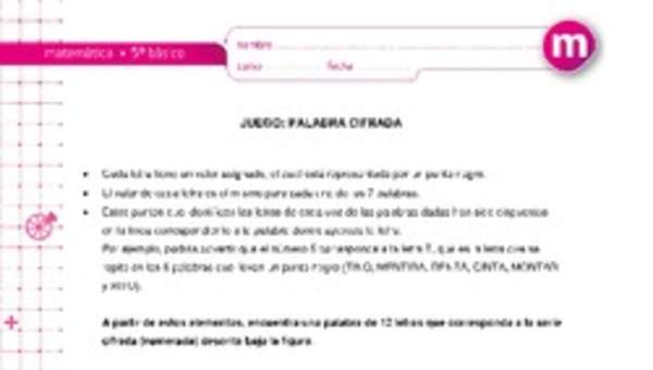 Juego: Palabra cifrada Juego: Palabra cifrada