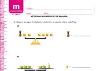 Ecuaciones con balanza Ecuaciones con balanza
