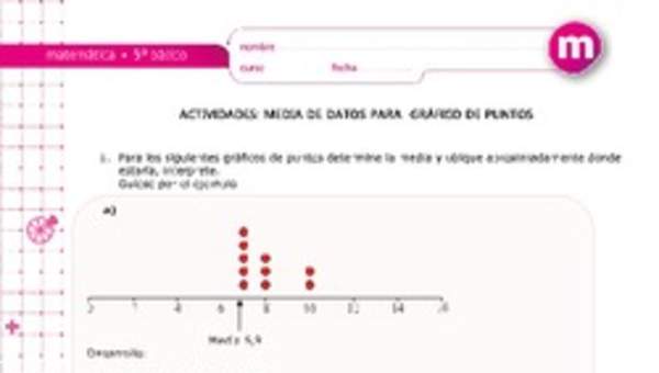 Media de datos en gráfico de puntos Media de datos en gráfico de puntos