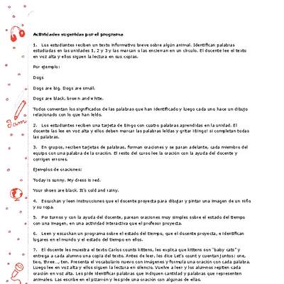 Actividades sugeridas Unidad 3 Actividades sugeridas Unidad 3