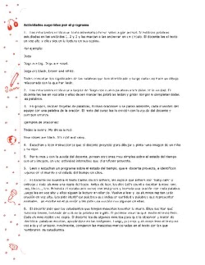 Actividades sugeridas Unidad 3 Actividades sugeridas Unidad 3