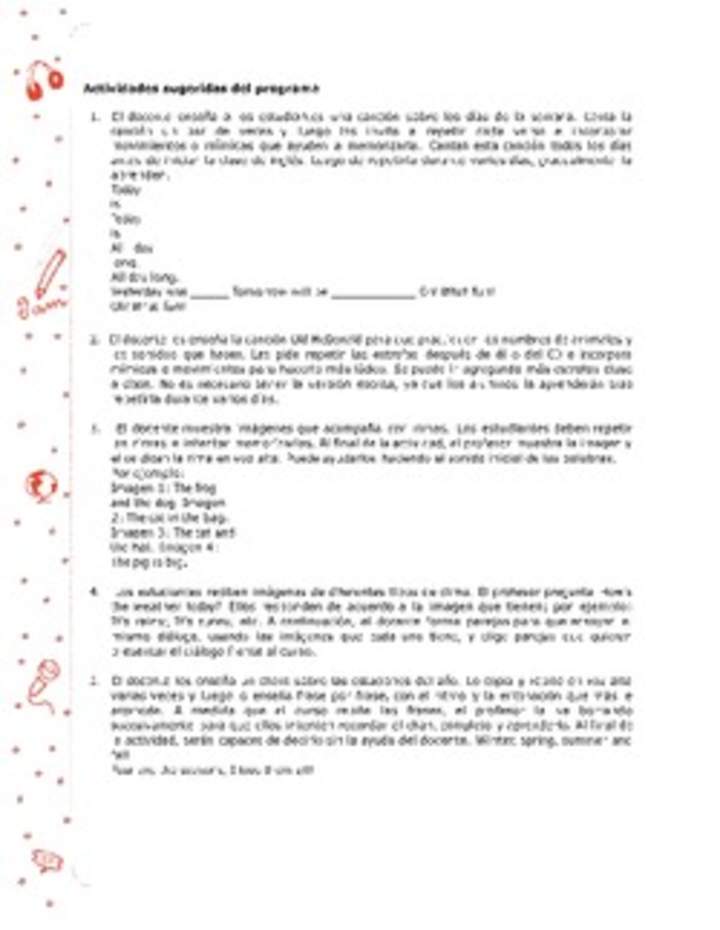 Actividades sugeridas Unidad 3 Actividades sugeridas Unidad 3