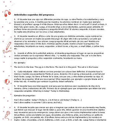 Actividades sugeridas Unidad 3 Actividades sugeridas Unidad 3