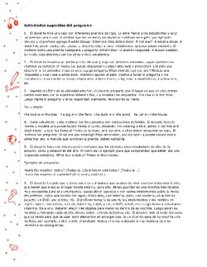 Actividades sugeridas Unidad 3 Actividades sugeridas Unidad 3