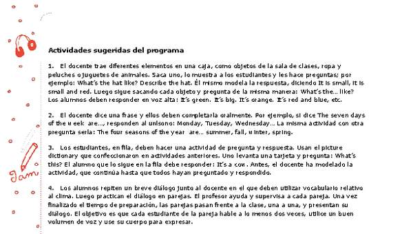 Actividades sugeridas Unidad 3 Actividades sugeridas Unidad 3