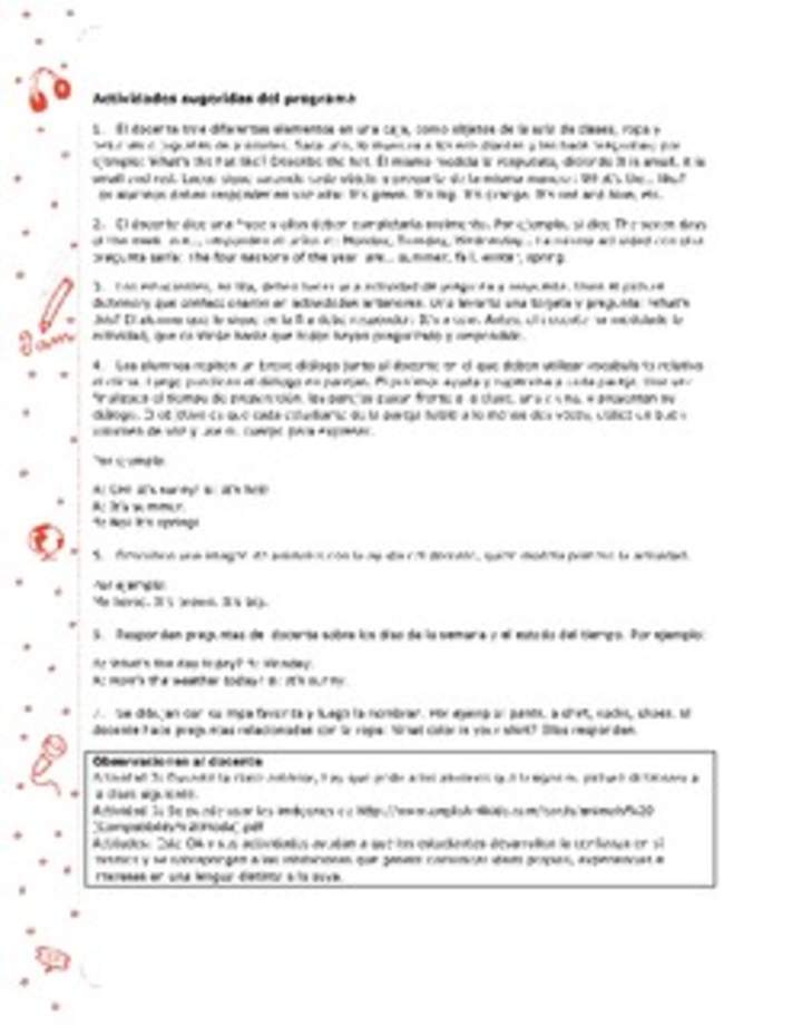 Actividades sugeridas Unidad 3 Actividades sugeridas Unidad 3