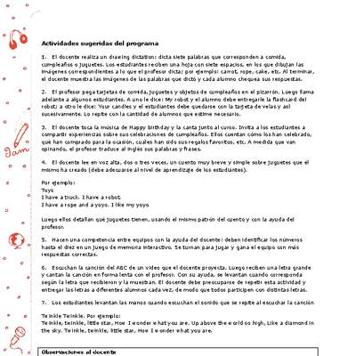 Actividades sugeridas Unidad 4 Actividades sugeridas Unidad 4