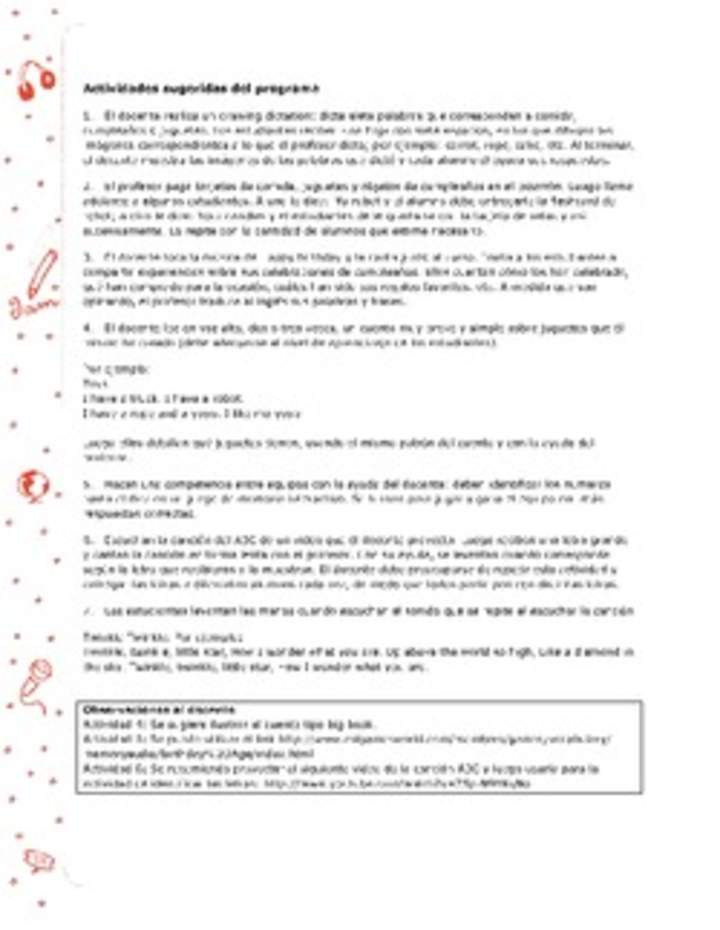 Actividades sugeridas Unidad 4 Actividades sugeridas Unidad 4