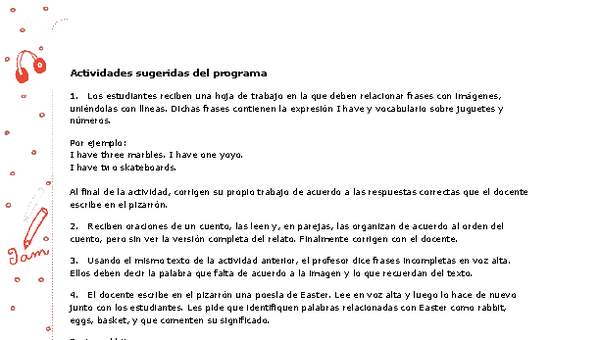 Actividades sugeridas Unidad 4 Actividades sugeridas Unidad 4