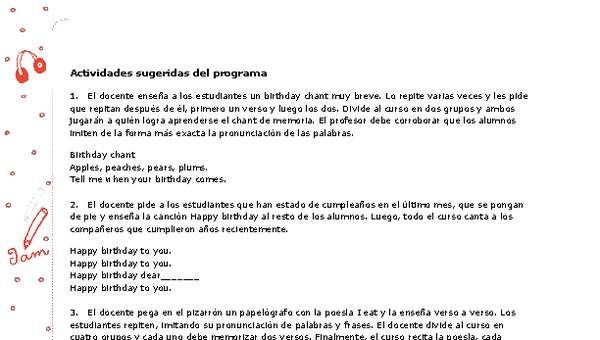 Actividades sugeridas Unidad 4 Actividades sugeridas Unidad 4